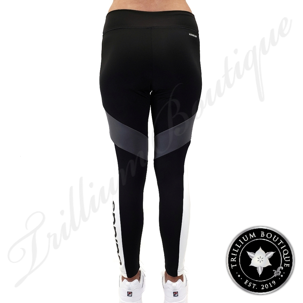 Adidas Aeroready Women's Designed 2 Move 7/8 Colorblock Tights Black - Picture 7 of 7